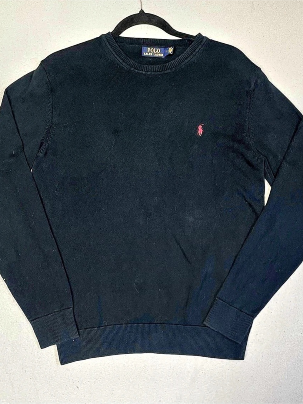 Polo Ralph Lauren Cotton Crewneck Sweater Black Size Small